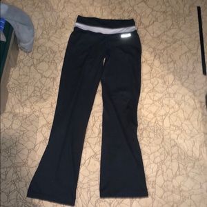 Black full length wide leg leggings
